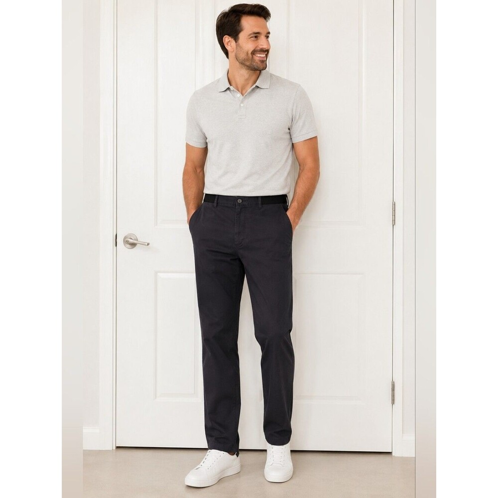 New Haggar Action Khaki Black Straight Fit Pants 40x32 Active Flex   Travel Work